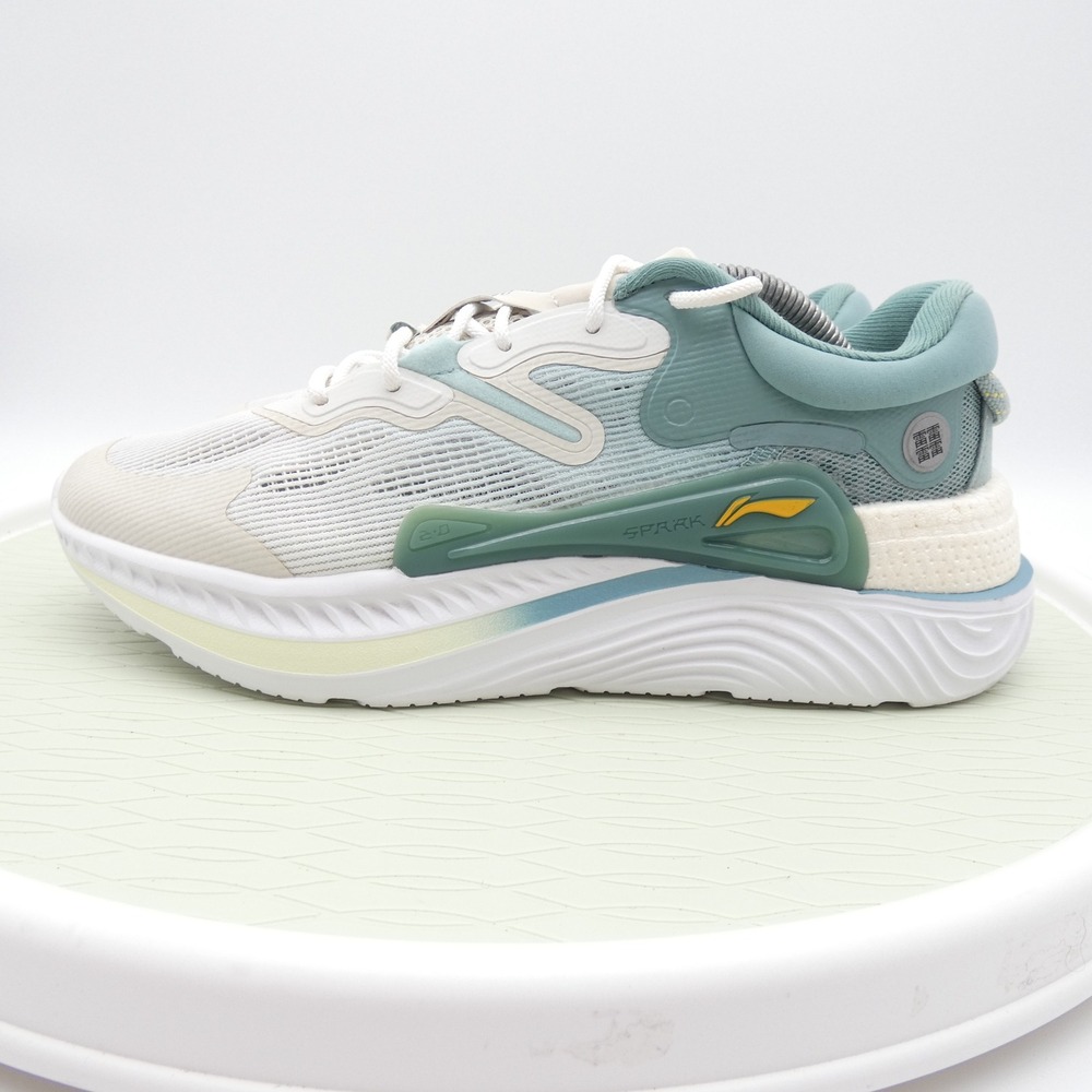 Li-Ning Spark 2.0 Running Shoes Mens 10 White Blue Sneakers AGLT101-1